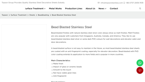 Topson - Bead Blasted Stainless Steel