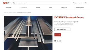 Total Plastics - EXTREN® Fiberglass I-Beams