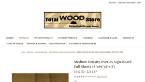 Total Wood Store - Medium Density Overlay Sign-Board Full Sheets