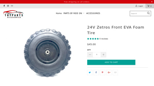 ToyPartsAccessories - 24V Zetros Front EVA Foam Tire