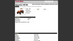 Fiat - Hesston 80-66 Utility Tractor