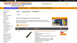 Traffic Safety Warehouse - 6' Rubber Car Parking Stop