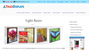 Triad Displays - LED & Fluorescent Light Box Systems