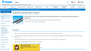 Tsubaki - Hollow Pin Double Pitch Chains