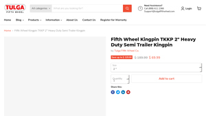 TULGA - Heavy Duty Trailer Kingpin TKKP-2