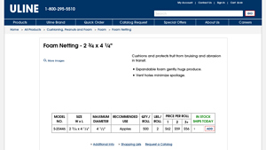 Uline - Foam Netting