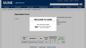 Uline - Disposable Socks