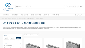 Unistrut - 1 ¼” Channel Sections