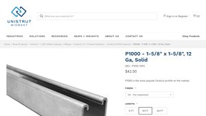 Unistrut - P1000 Solid Channel