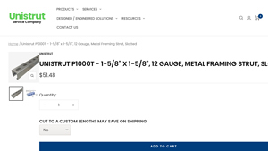 Unistrut - P1000T Metal Framing Channel Strut