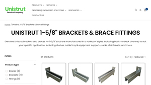 Unistrut - 1-5/8 Brackets & Brace Fittings