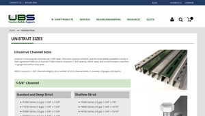 Unistrut - Channel Sizes & Fittings