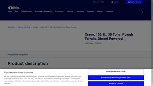 United Rentals - Rough Terrain Crane 102 ft.
