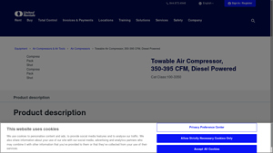 United Rentals - Towable Air Compressor 350-395 CFM