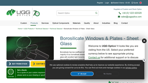 UQG Optics - Borosilicate Windows & Plates