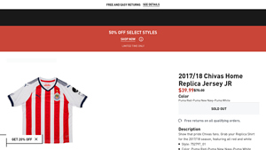 PUMA - 2017/18 Chivas Home Replica Jersey JR