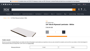 TCH - 3/4 Birch Plywood Laminate - White