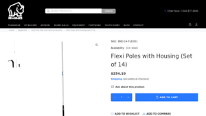 Rhino Rugby - Flexi Poles with Housing Set
