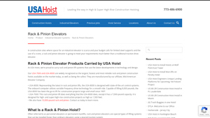 USA Hoist - USA-8000 Rack & Pinion Elevator