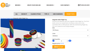 USB Memory Direct - Rainbow Magnetic Beads Fidget Toy