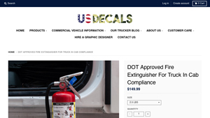 US Decals and Vinyls - DOT Approved Fire Extinguisher