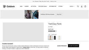 Goldwin - Twill Easy Pants