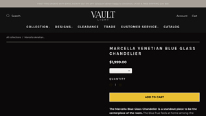 Vault Light - Marcella Venetian Blue Glass Chandelier