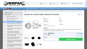 Verpas - Inserts for Round Tubes 30x2.5/4.5 Black