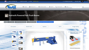 Vestil - Hydraulic Powered Fork Truck Booms