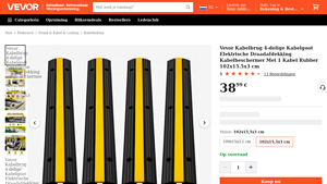 VEVOR - 4 Pack of 1-Channel Rubber Cable Protector Ramps