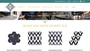 Villa Lagoon Tile - Black and White Cement Tiles