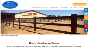 Vinyl Fence and Deck - Heavy Duty Black Vinyl Horse Fence