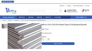 VIP GMS - Fire Rated Type X Foil Backed Drywall