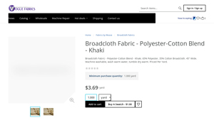 Vogue Fabrics - Broadcloth Polyester-Cotton Blend