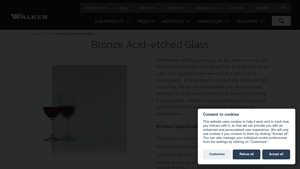 Walker Glass - Bronze Acid-etched Glass
