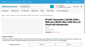 LG Chem - SW 400 ES Seawater Membrane Element