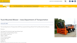 Wausau Equipment - Snogo Model TU3 Truck Mounted Blower