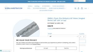 Wheelchair Strap - OMNI Surface Profile L-Track