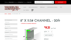 Wheeler Metals - 8 X 11.5# Channel