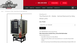 Phantom - Mobile Vertical Diamond Cut Alloy Wheel Lathe