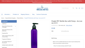 Wholesale Body Oils - Purple PET Bottle 8oz with Pump