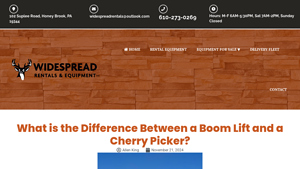 Widespread Rentals - Boom Lifts & Cherry Pickers