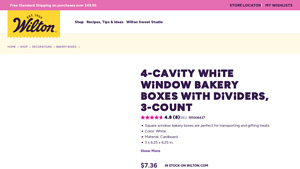 Wilton - 4-Cavity White Window Bakery Boxes