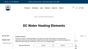 Wind and Solar - DC Water Heating Elements