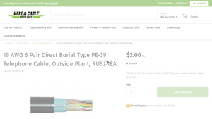 Wire and Cable Your Way - 19 AWG 6 Pair Direct Burial Telephone Cable