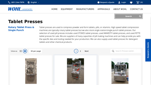 Wohl Associates - Used Tablet Presses
