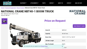 WPP Crane - NBT40-1 40 US Ton Crane