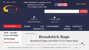 Wrap It Up To Go - Fischer Paper Products Grease Resistant Breadstick Bags