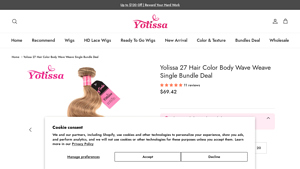 Yolissa - 27 Hair Color Body Wave Weave Bundle
