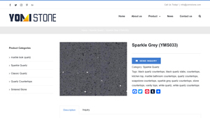 Yomi Stone - Sparkle Grey Quartz